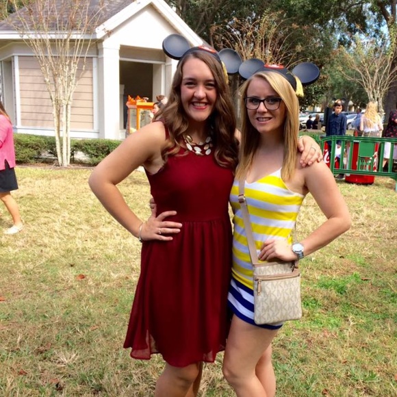 Yellow and Navy Striped Dress - Picture 2 of 2